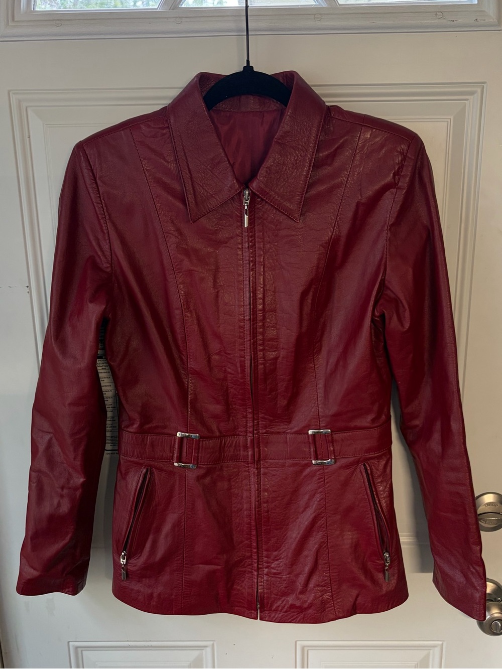 J.J. Diseños Cherry Red Handcrafted Leather Jacket 🍒
